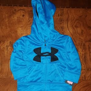 3/6mo blue under armour zip up hoodie